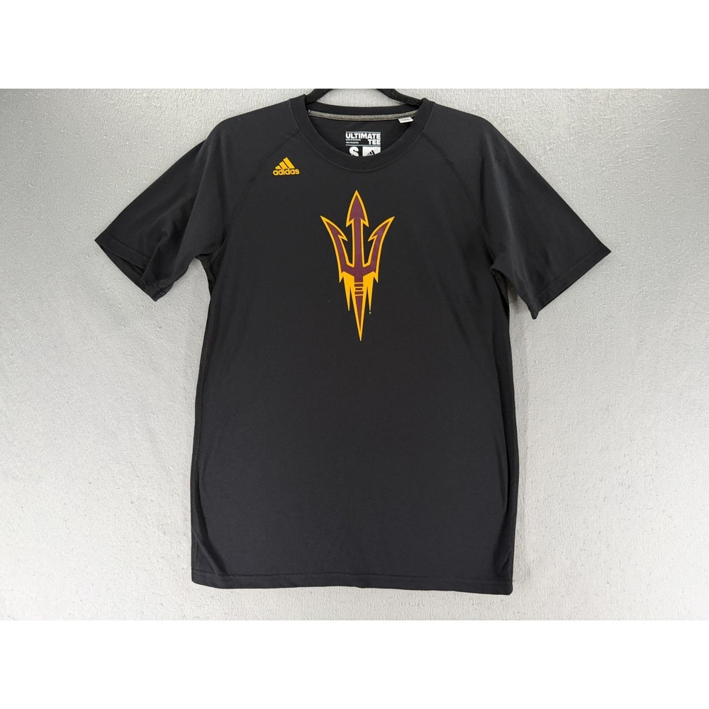 Adidas Arizona State Sun‎ Devils Mens S Black Ultimate Tee ASU Pitchfork NCAA